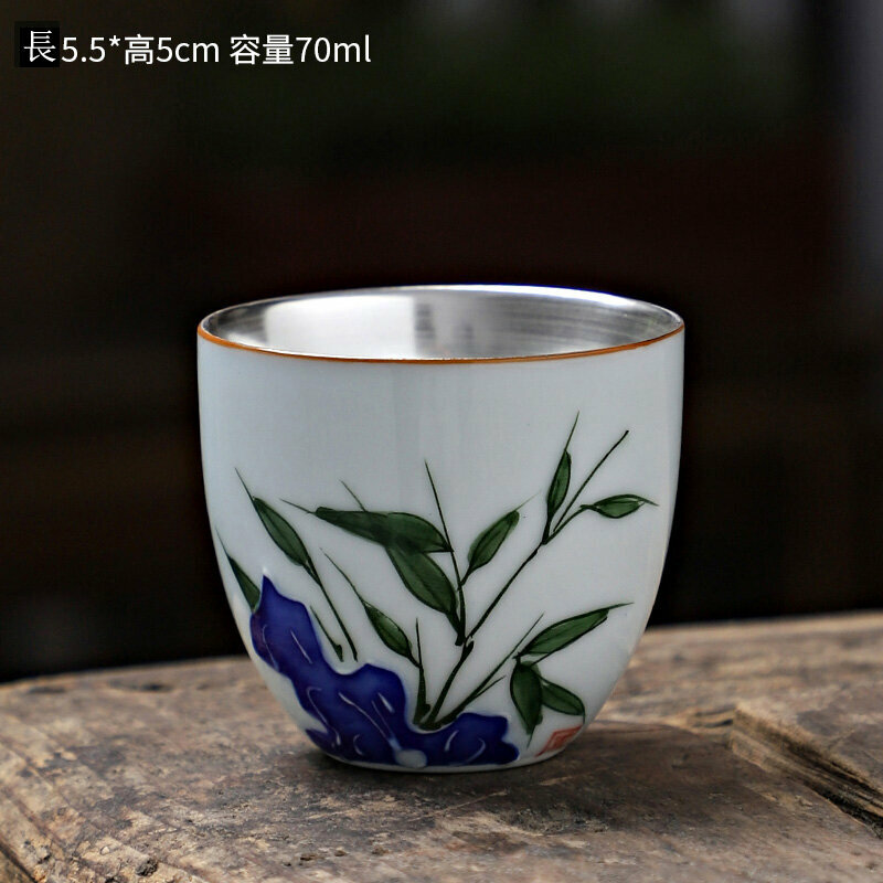 Popular hand-painted ceramic silver tea cup (style 7)