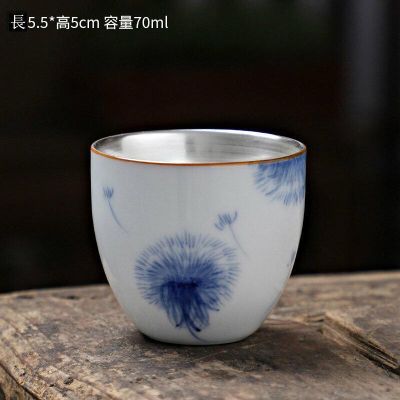 Popular hand-painted ceramic silver tea cup (style 13)