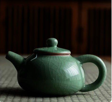 New ceramic teapot single pot (ancient teapot green) length 12CM height 8.2CM capacity 250ML