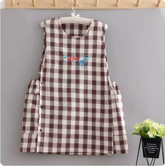 New style waistcoat apron [love pullover pure cotton vest with grid] [Specification: 110*85CM]