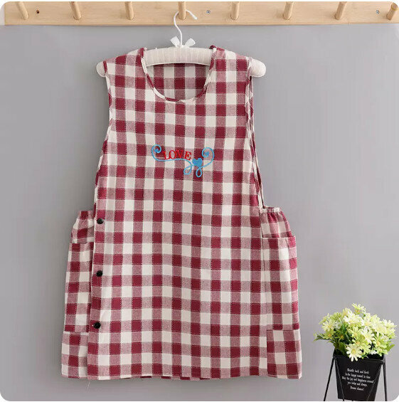 New style waistcoat apron [love pullover pure cotton vest wine red] [Specification: 110*85CM]