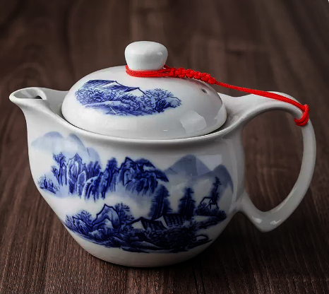 New ceramic teapot single pot (duckbill teapot-Shanshui) length 15CM height 11CM capacity 300ML