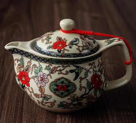 New ceramic teapot single pot (duckbill teapot-birds and flowers) long 15CM high 11CM capacity 300ML