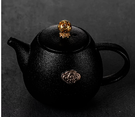 New ceramic teapot single pot (Zen Black Lu Baoxiang Cloud Tea) width 12CM height 9.5CM capacity 200ML