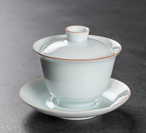 New Ge kiln covered bowl tea cup Sancai tea bowl (Yingqing thread) (high style) 9.6*9.6CM capacity 150ML