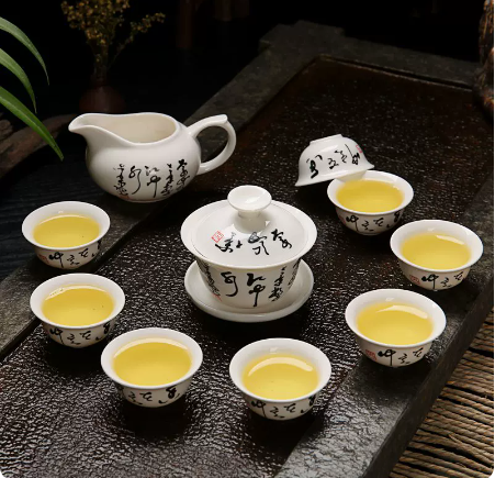 New 10-head 8-cup tureen Kung Fu tea set (Tang Shi)