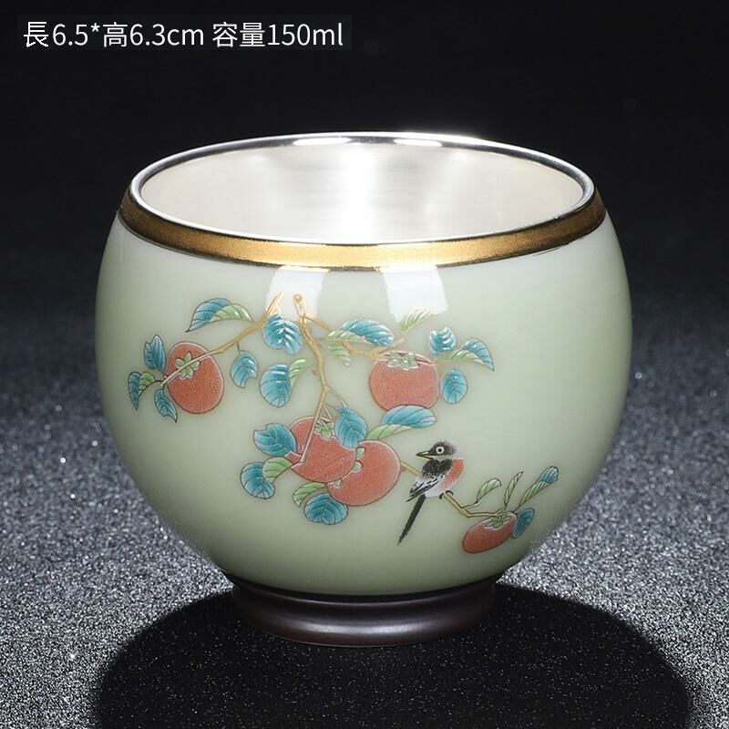 New high-end official kiln gilt silver tea cup master cup (everything goes well and is waxy yellow)