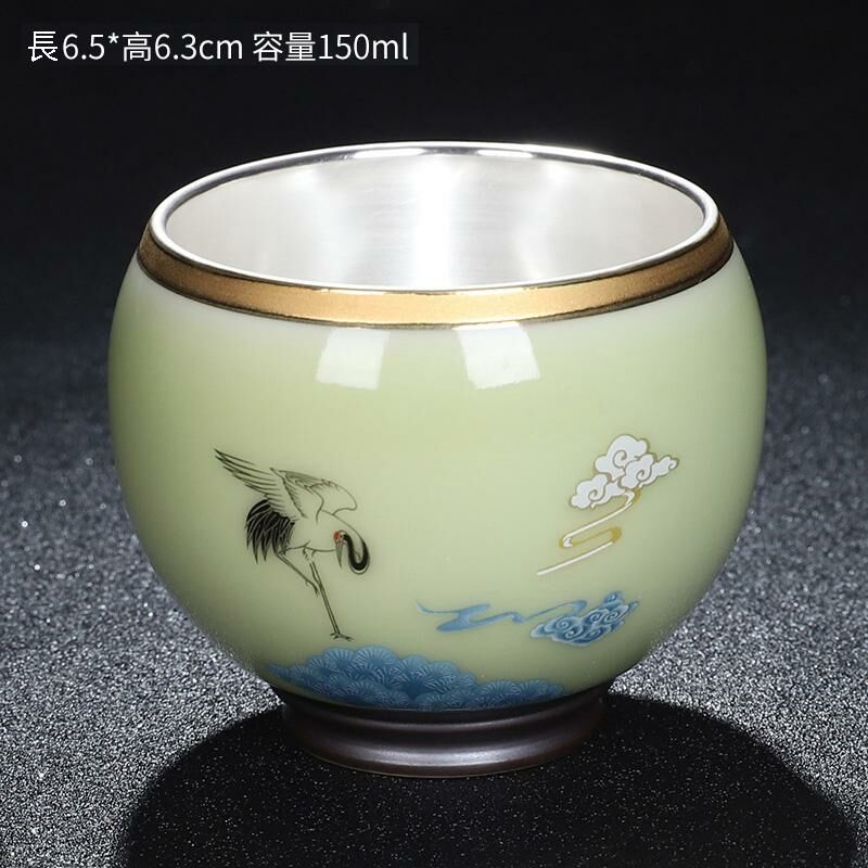 New high-end official kiln gilt silver teacup master cup (Heli Jiqun waxy yellow)