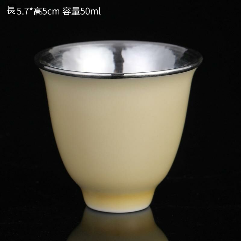New high-end ceramic hand-painted silver tea cup master cup tea cup (yellow silver-coated cup)