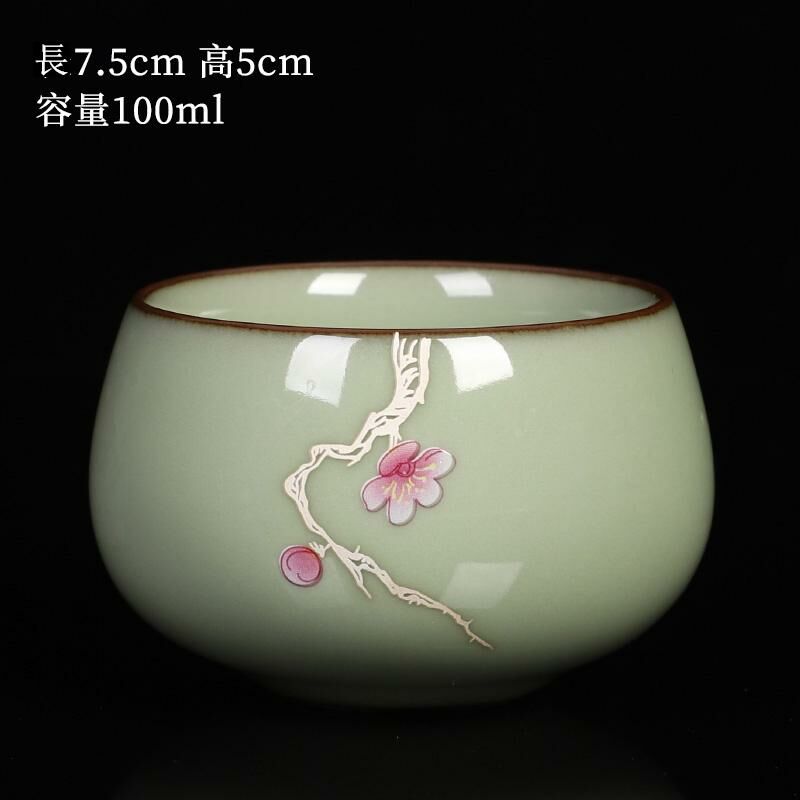 New high-end official kiln tea cup master cup single cup tea cup (Luohan cup - light yellow)