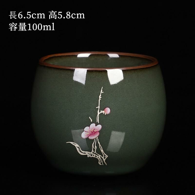 New high-end official kiln tea cup master cup single cup tea cup (Zen Ding Cup-Mei Qing)