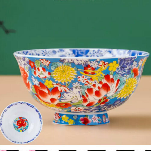 Hot Selling Ceramic Stem Bowl Rice Bowl (Ten Thousand Flowers 4.5 Inch Stem Bowl (Cloisonne))