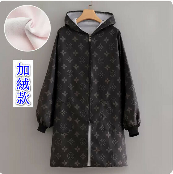 熱賣防水防油工作服圍裙【加絨防潑水正穿拉鍊星星花黑】【規格：XXL碼 】