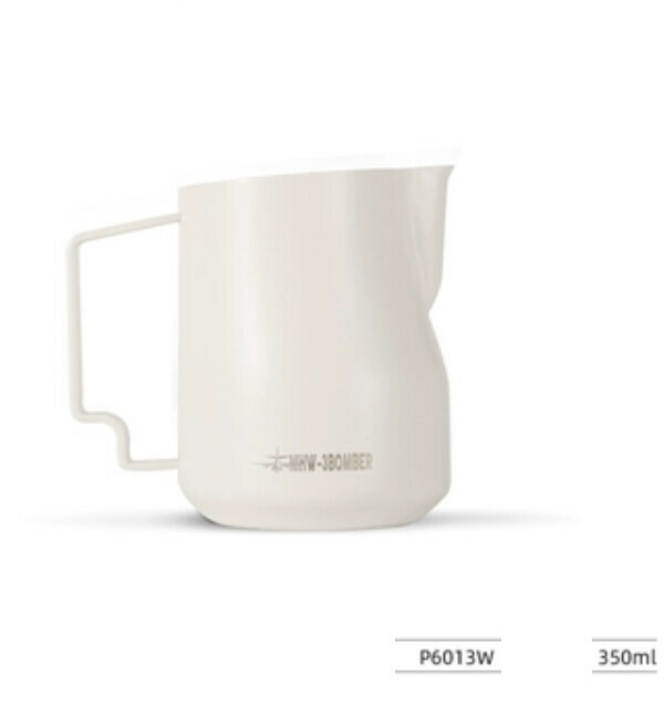 熱賣咖啡拉花壺-砂米白-350ML