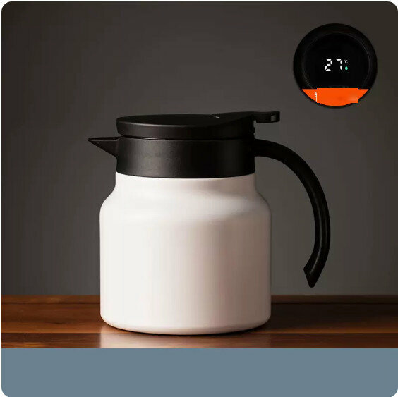 爆款不銹鋼燜茶壺【白色帶溫顯-800ML】