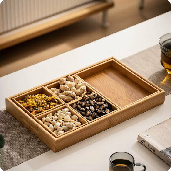 熱推中式木質茶點水果盤【原木色-小號】