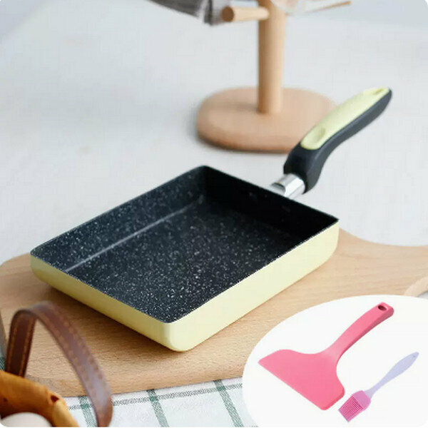 Hot Recommended Tamagoyaki Pan Non-stick Small Frying Pan [Yellow]
