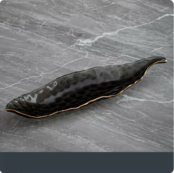 熱推家用客廳玻璃水果盤【煙灰描金】