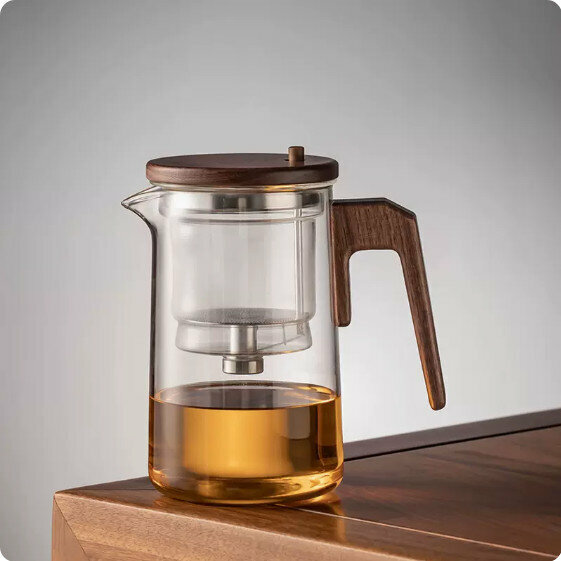 Hotly recommended one-click filter teapot [Transparent "7-character handle"-750ml]