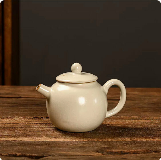 Hotly recommended small household teapot [Beige Ru Kiln "General"]