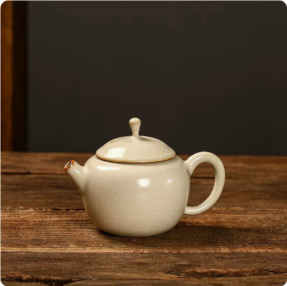 Hotly recommended small household teapot [Beige Ru Kiln "Ying Huan"]