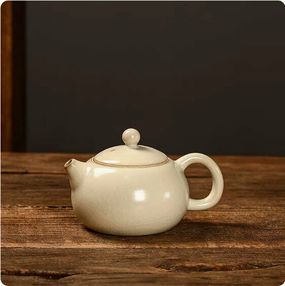 Hotly recommended small teapot for household use [Beige Ru Kiln "Xishi"]