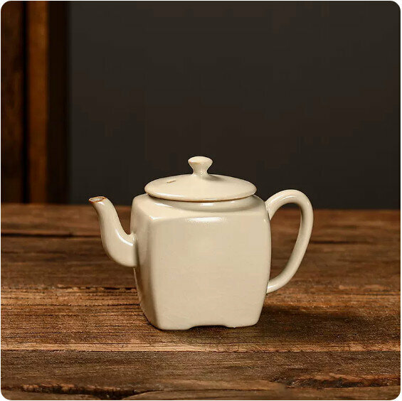 Hotly recommended small teapot for household use [Beige Ru Kiln "Han Fang"]