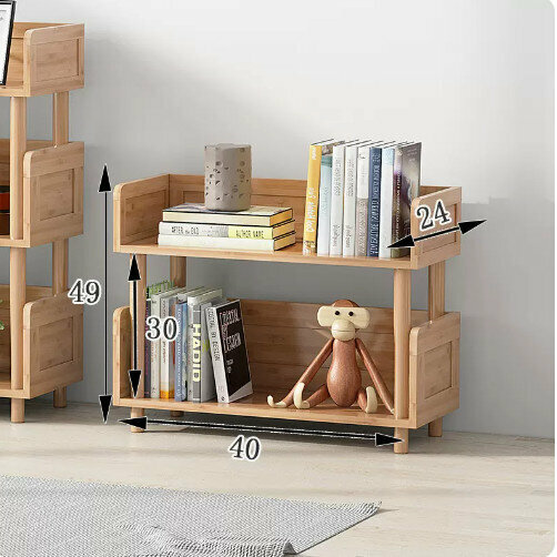 New wooden storage rack (Nordic display rack 2nd floor 40 (original color))