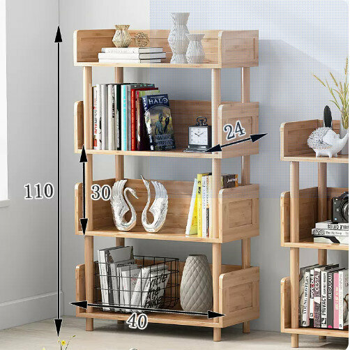 New wooden storage rack (Nordic display rack four layers 40 (original color))