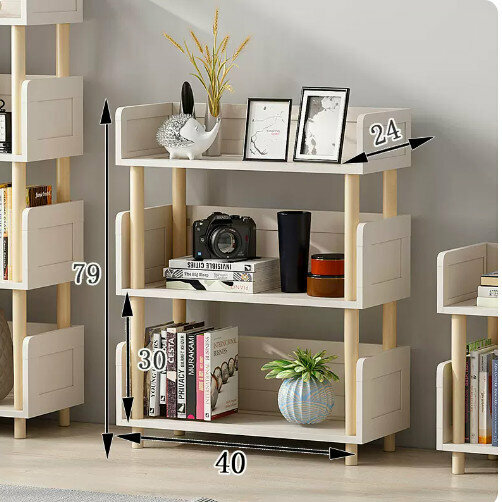 New wooden storage rack (Nordic display rack three layers 40 (Nordic white))