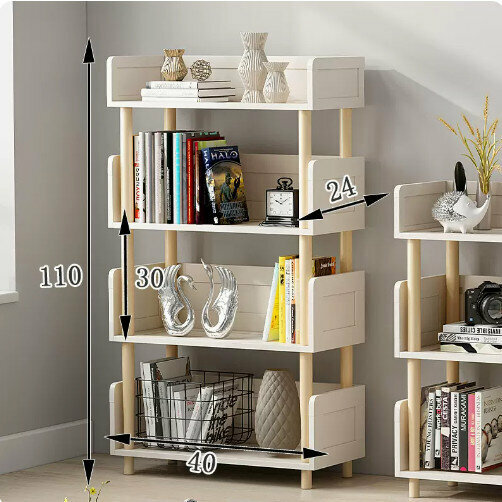 New wooden storage rack (Nordic display rack four layers 40 (Nordic white))