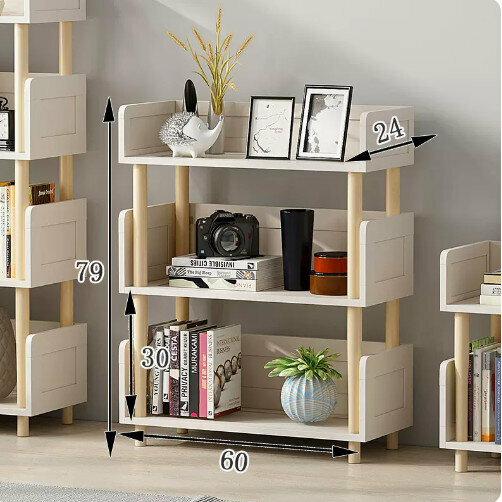 New wooden storage rack (Nordic display rack three layers 60 (Nordic white))