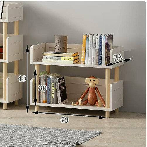New wooden storage rack (Nordic display rack 2nd floor 40 (Nordic white))