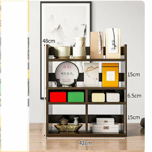 New wooden storage rack (Chinese walnut color [no door, no drawer length 42])