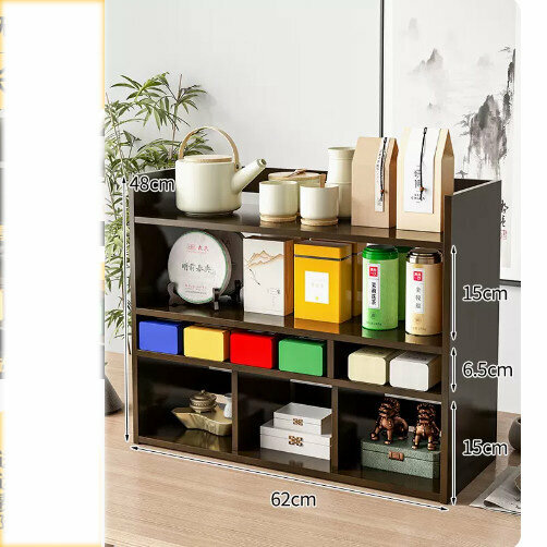 New wooden storage rack (Chinese walnut color [no door, no drawer, length 62])