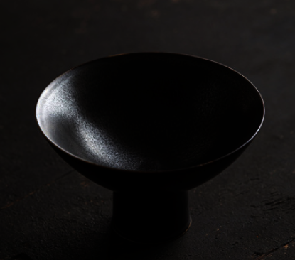 New retro tall ceramic tea tray (black gold) (size: length 12.5CM, height 7.5CM)