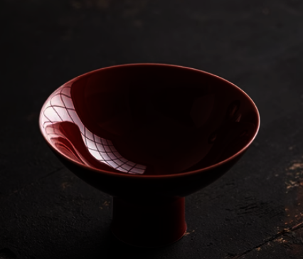 New retro tall ceramic tea tray (fat red) (size: length 12.5CM, height 7.5CM)