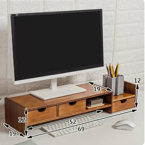 New wooden storage rack (O type brown extended three drawers [150])