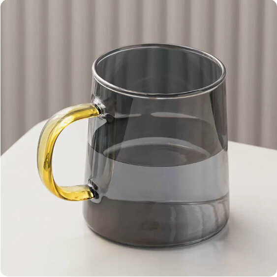 New household heat-resistant glass tea cup [ash-trapezoid]