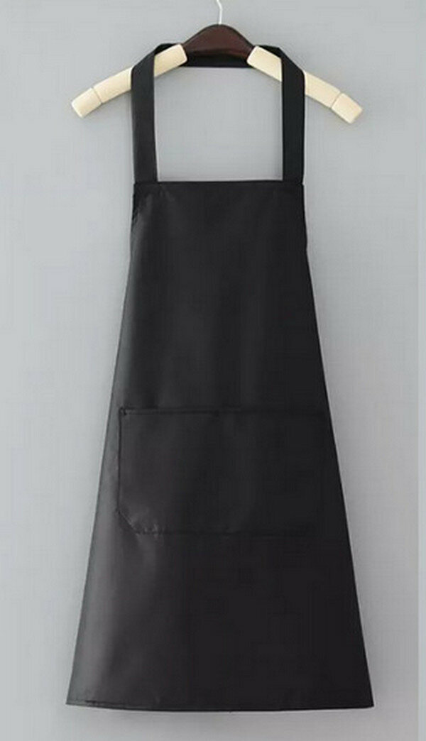 Hot recommended one-size-fits-all apron-composite fabric-waterproof halterneck pure black