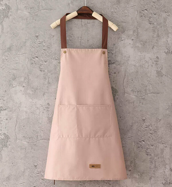 Hot recommended one-size-fits-all apron-composite fabric-waterproof coffee strap buckle halter neck pink