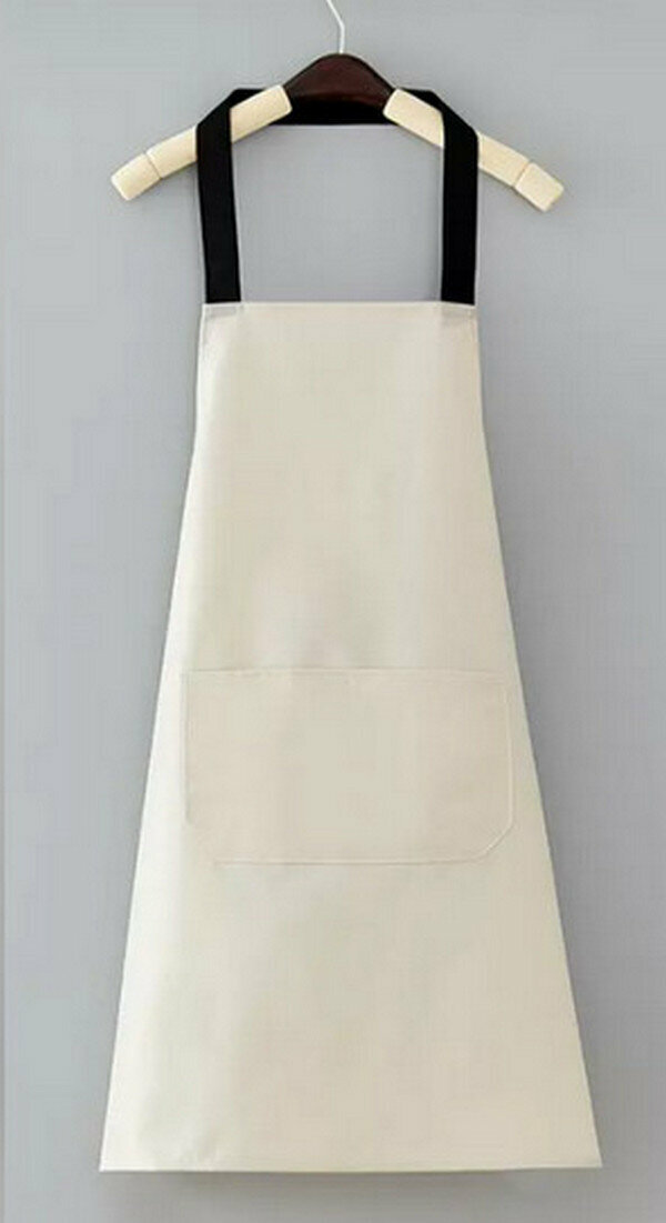 Hot recommended one-size-fits-all apron-composite fabric-waterproof halterneck pure beige