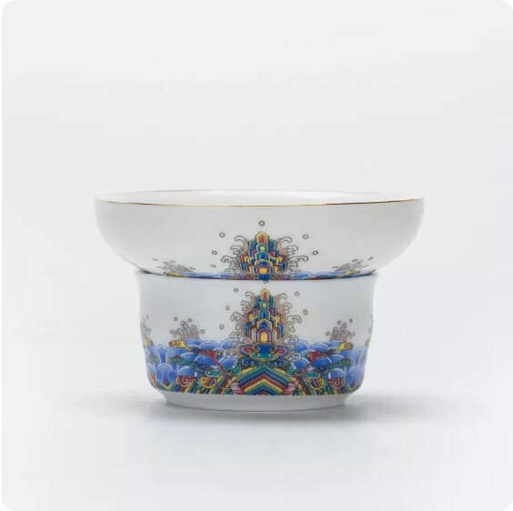 Hotly recommended ceramic tea filter [enamel color "Jiangya Sea Water"]