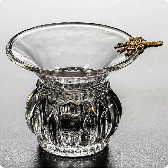 Hot push glass tea strainer [Glossy "Plum Blossom"]