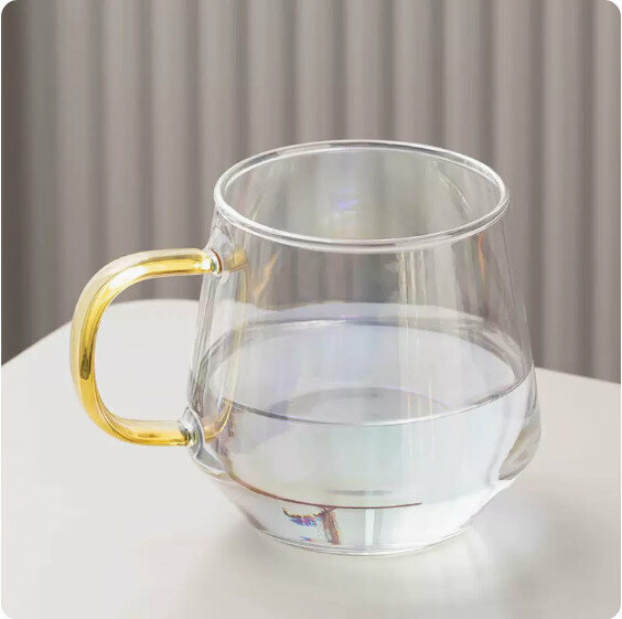 熱推家用耐熱玻璃茶杯【幻彩-圓角】