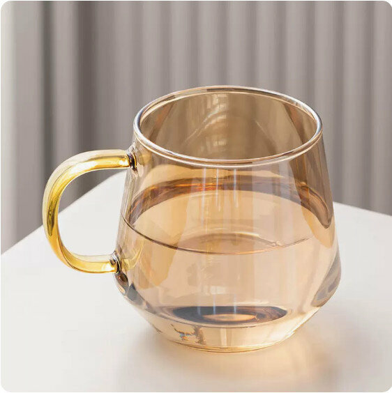 熱推家用耐熱玻璃茶杯【琥珀-圓角】