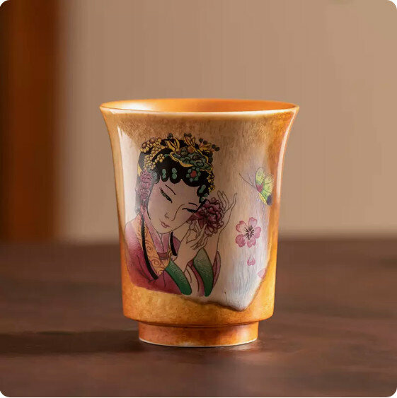 Hotly recommended household kung fu tea set bell cup [national style beauty]