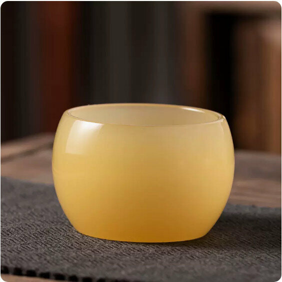 Hotly recommended household glass tea cup [Emperor Yellow-Gift Box]