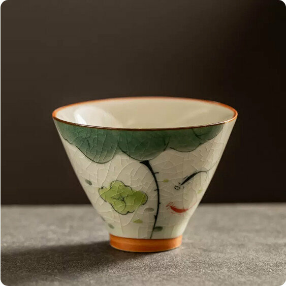 Hotly recommended household Ge Kiln hand-painted tea cup [Pisces]