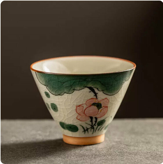 Hotly recommended home-use Ge Kiln hand-painted tea cups [Yuhe]